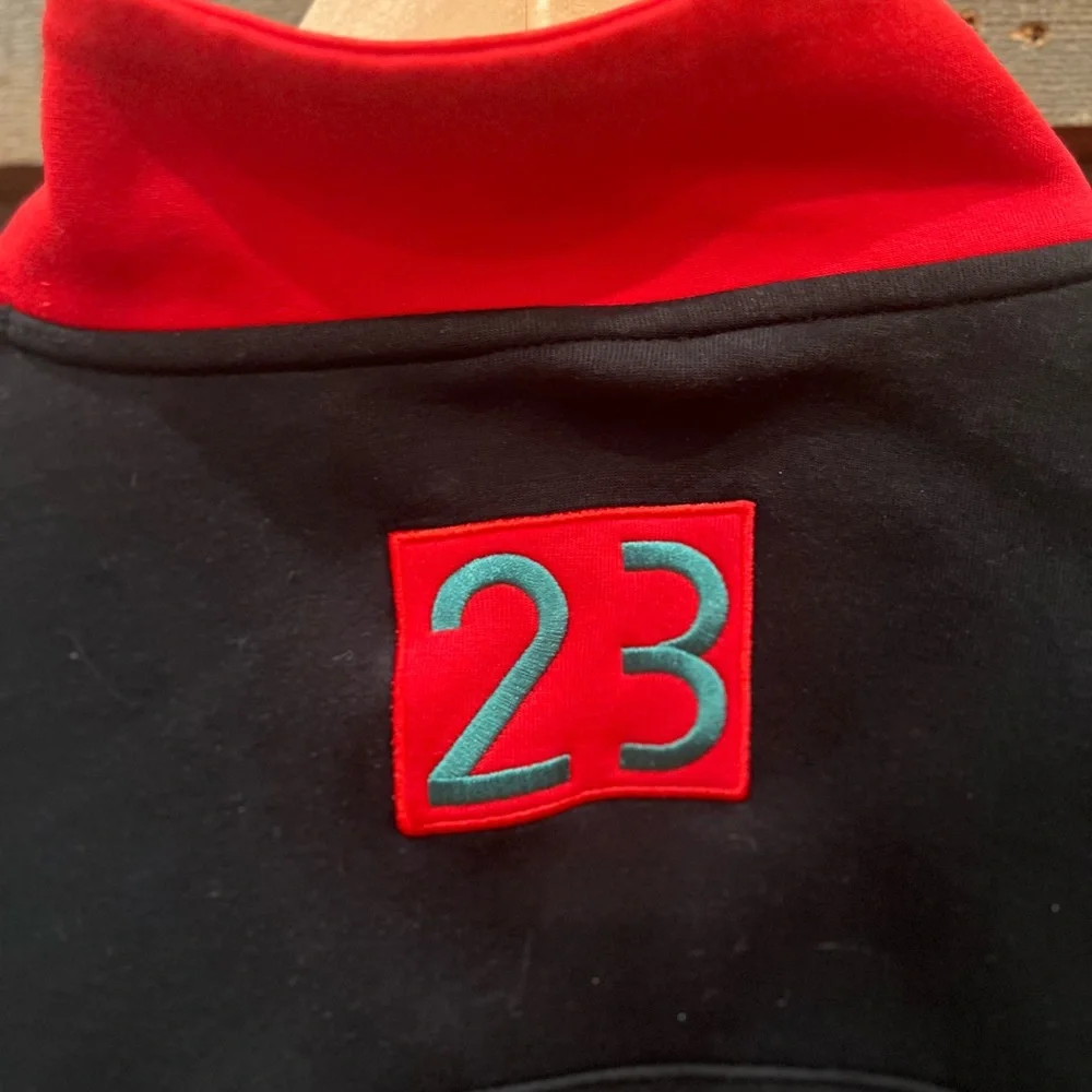 Jordan x Nina Chanel Abney Funnel Neck Top Sz M Nike Flight Red Black